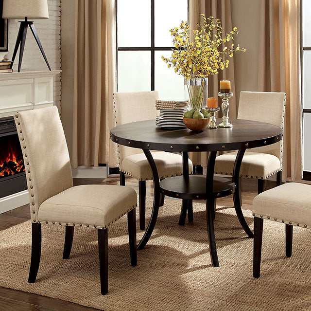 Kaitlin Light Walnut/Beige Round Dining Table