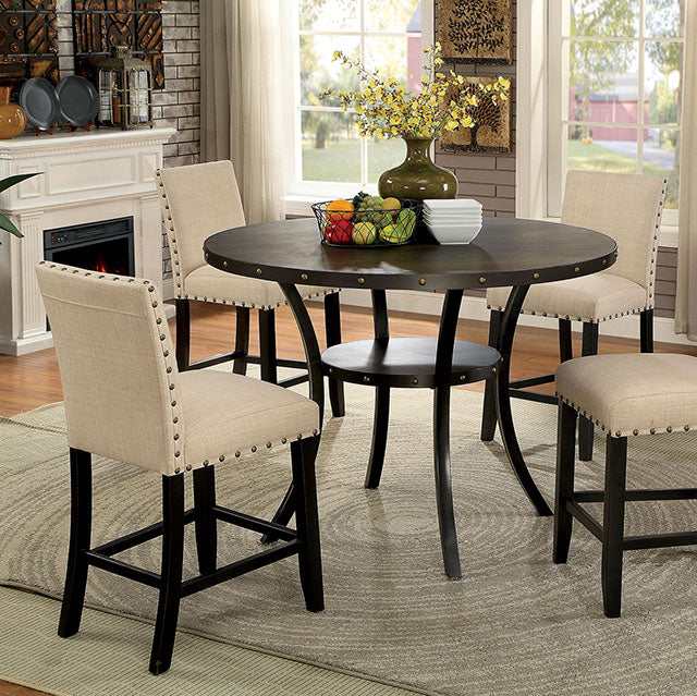 Kaitlin Light Walnut Round Counter Height Table