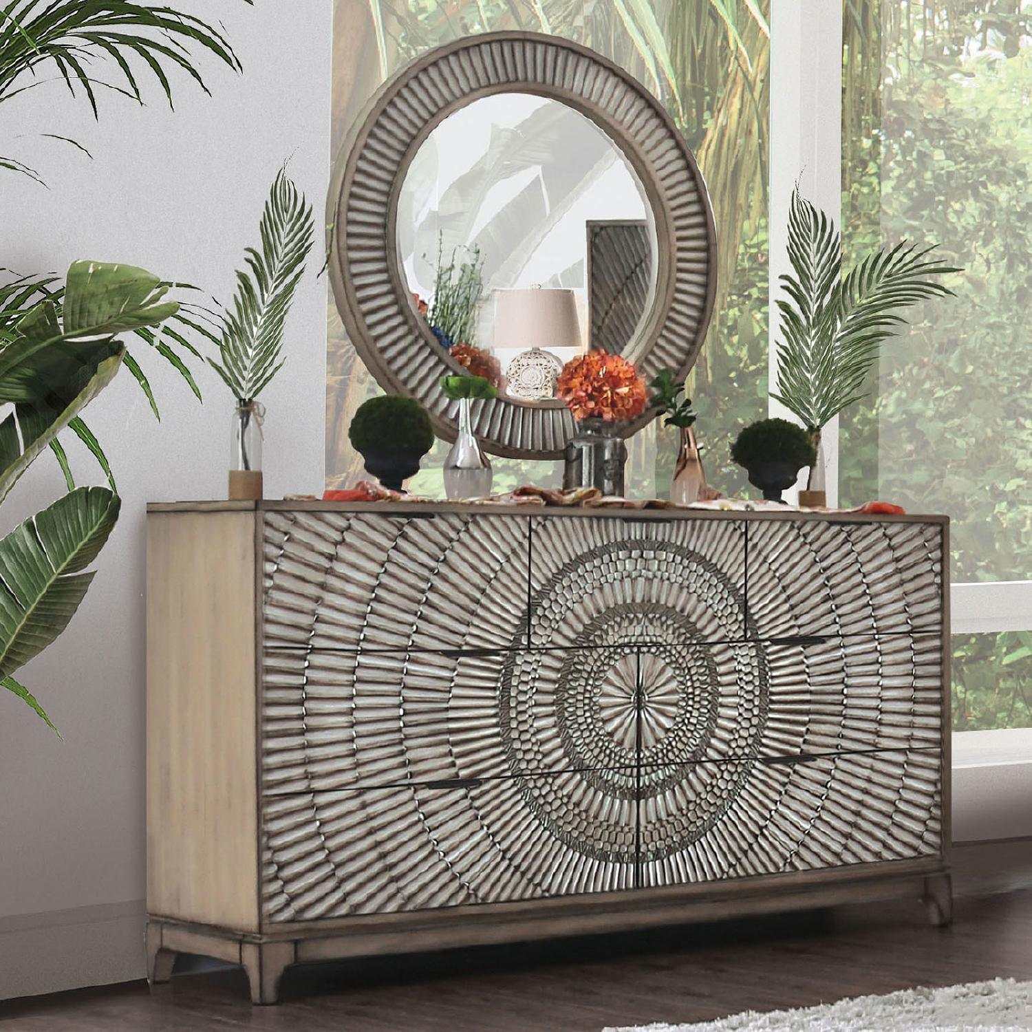 Kamalah Antique Gray Mirror