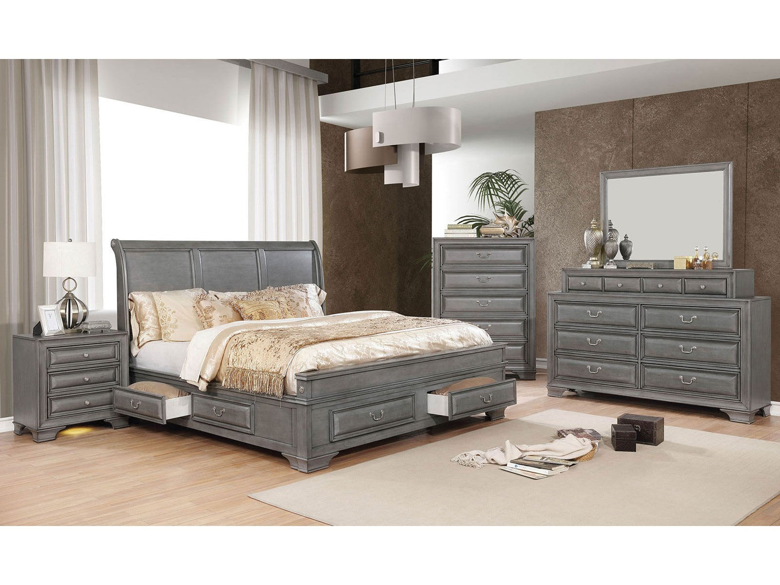 Katherine Gray 5 Pc. Queen Bedroom Set w/ 2NS