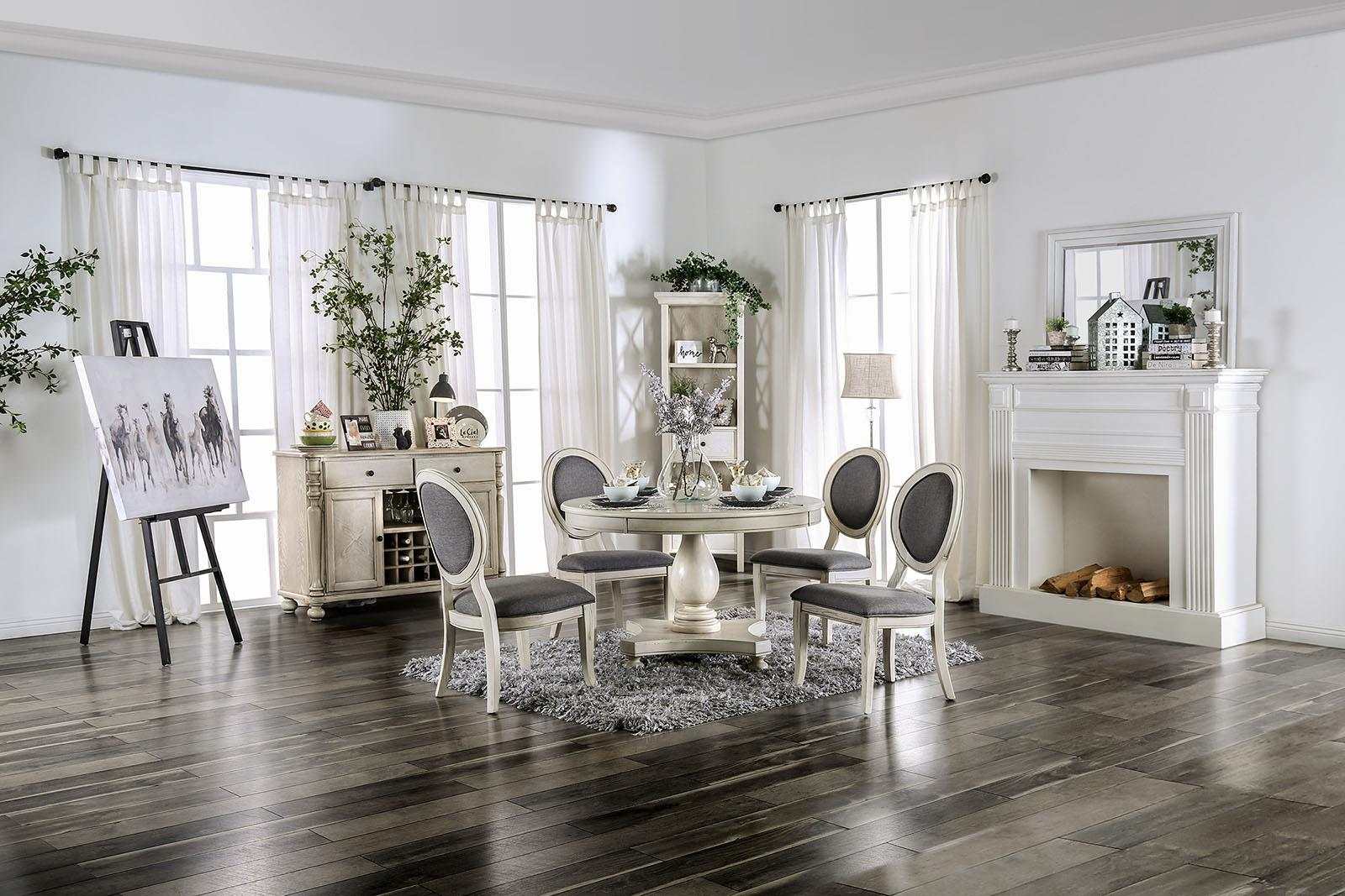 Kathryn Antique White & Gray Side Chair (Set of 2)