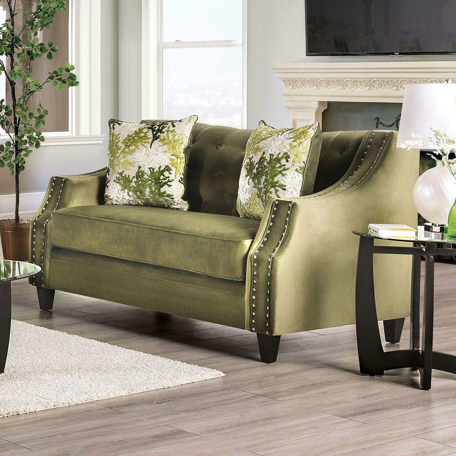 Kaye Green Stationary Sofa & Loveseat 2pc
