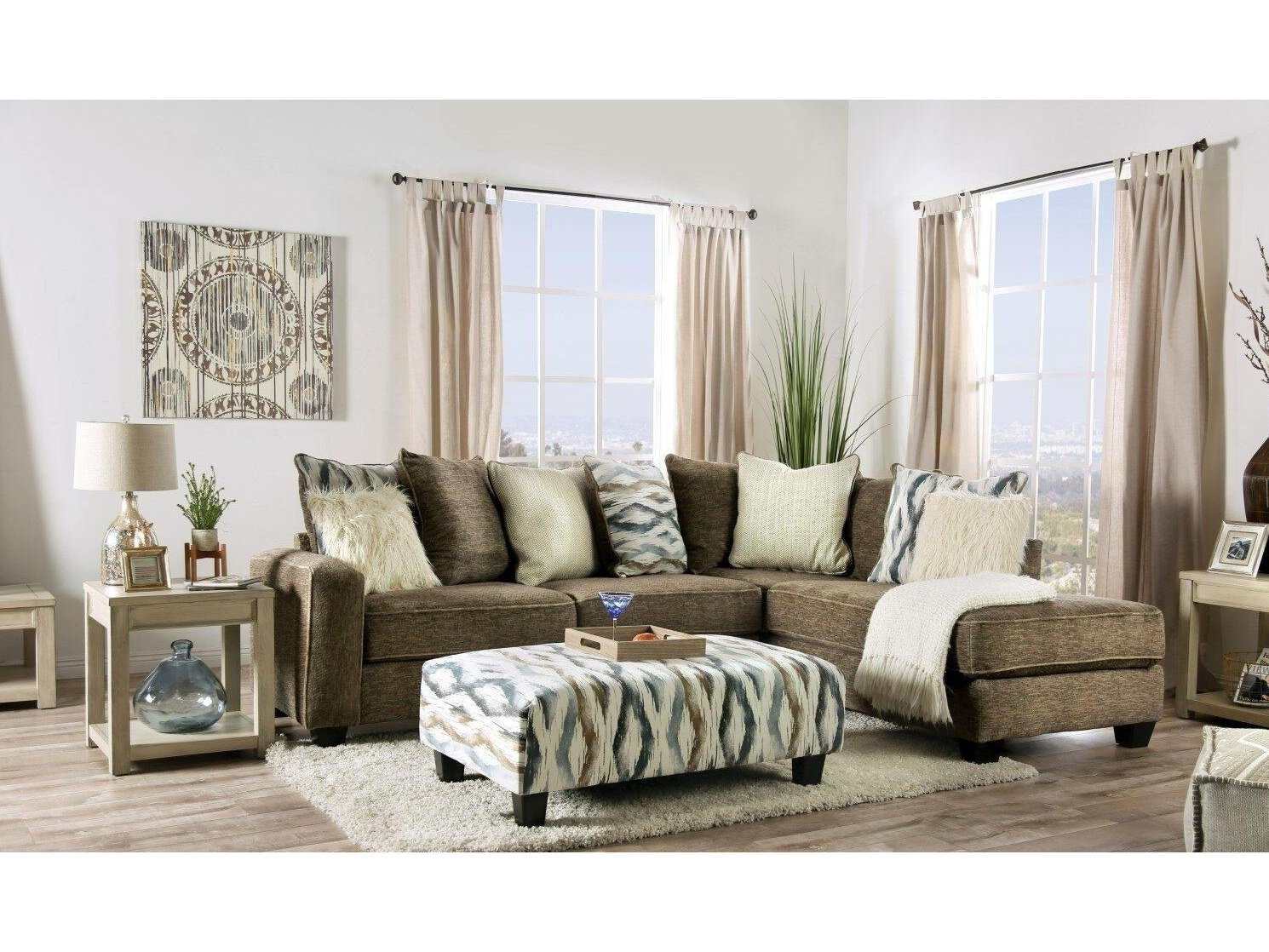 Kempston Brown L Shape Sectional Sofa