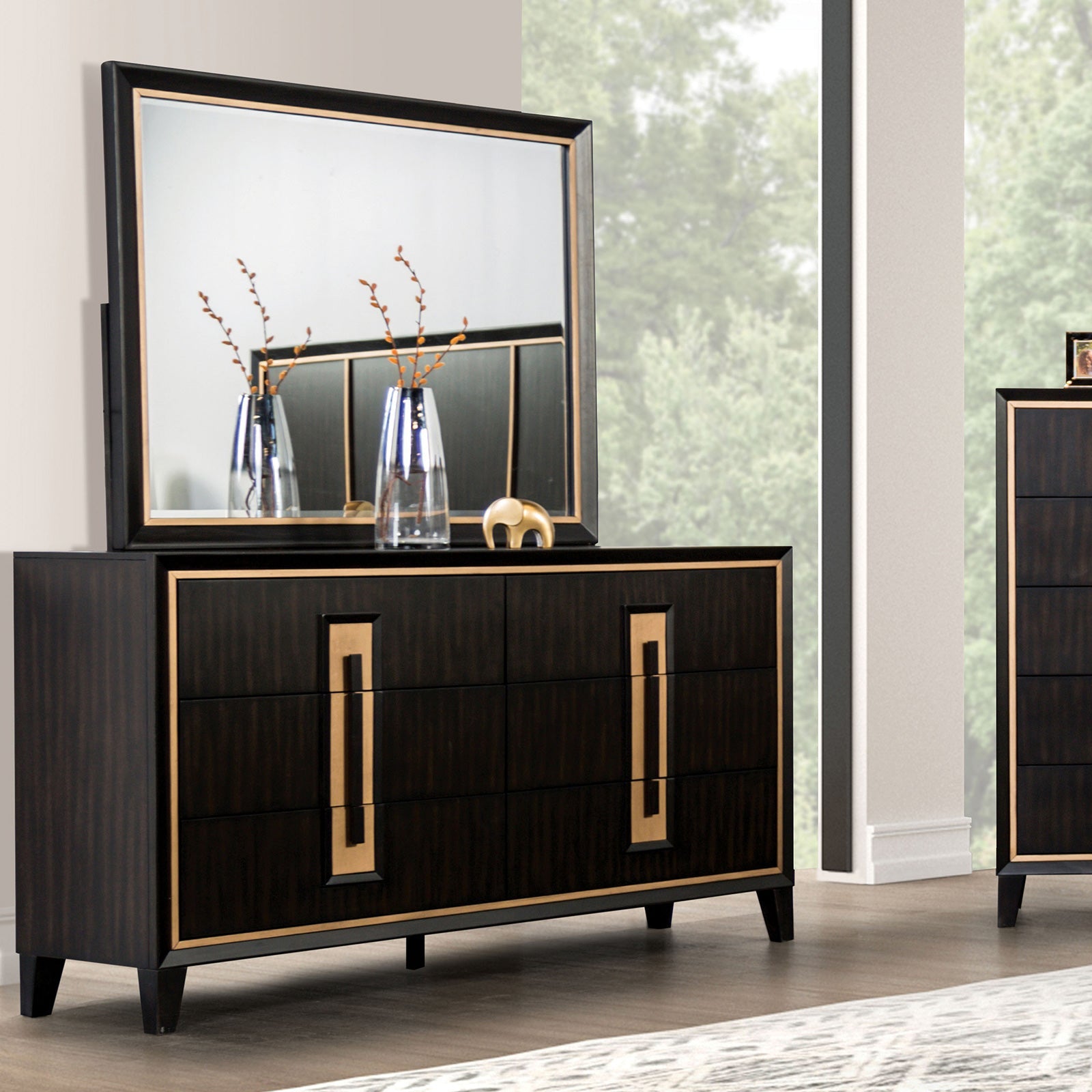 Kenyada Espresso Queen 5 Piece Bedroom Set w/2 Nightstands