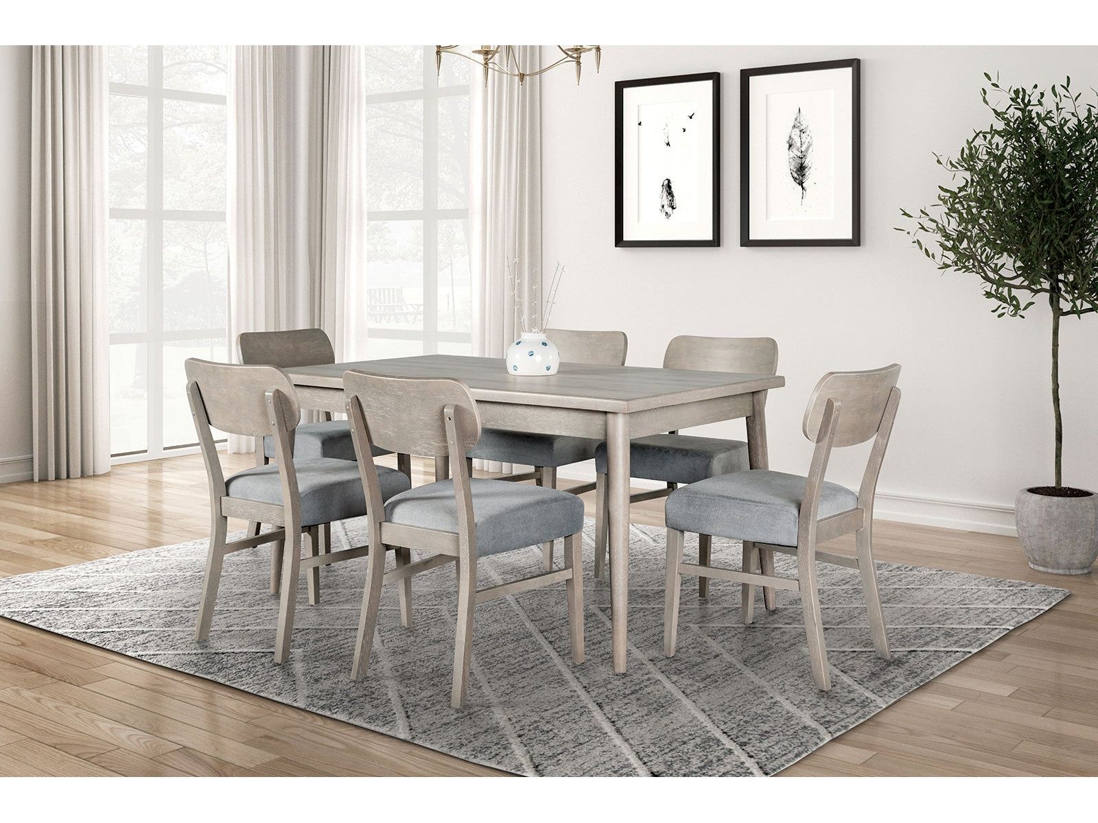 Keynes Gray 7 Pc. Dining Room Set