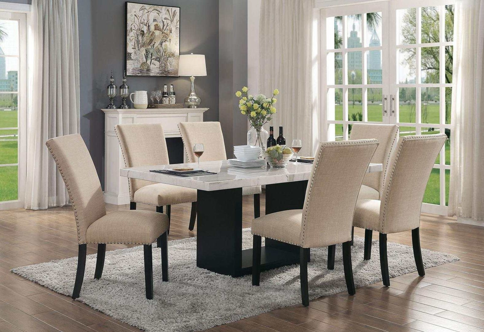 Kian Beige & Black Side Chair (Set of 2)