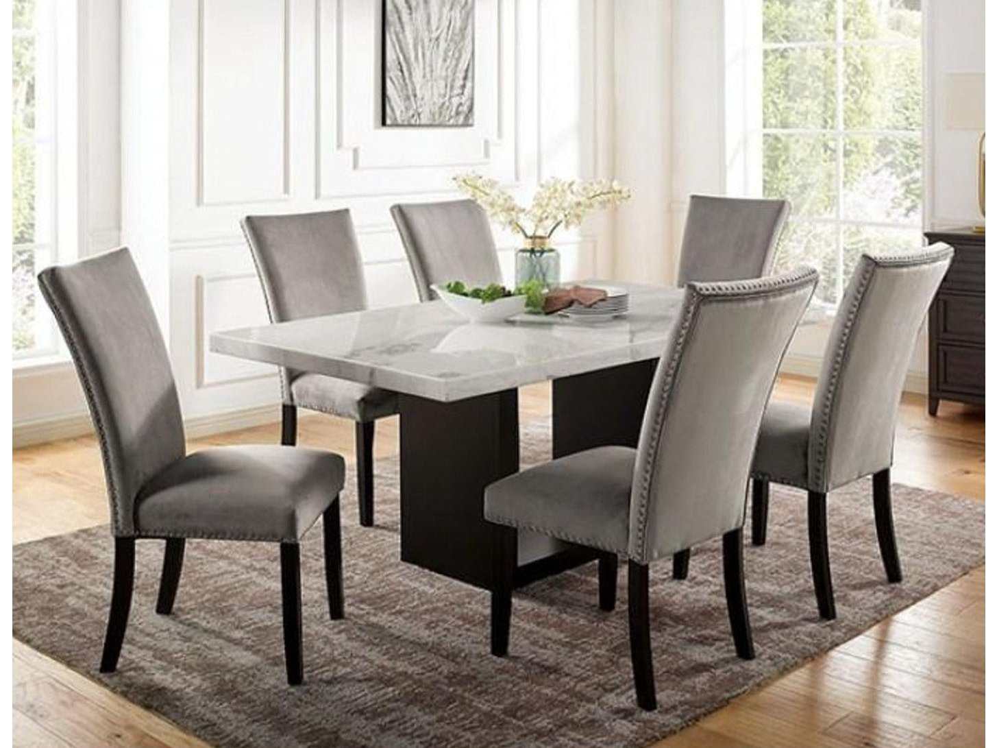 Kian White/Black 7pc Dining Room Set
