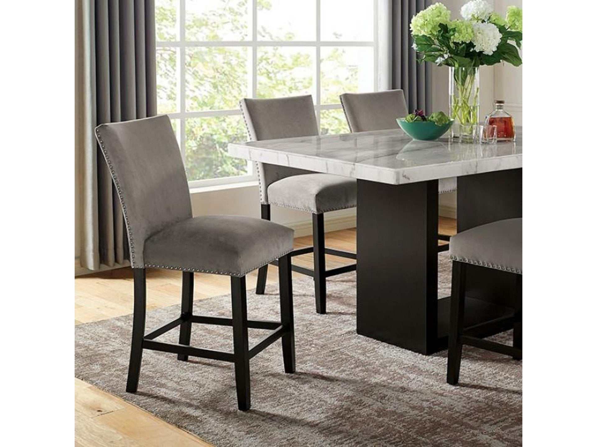 Kian White & Black Counter Height Table