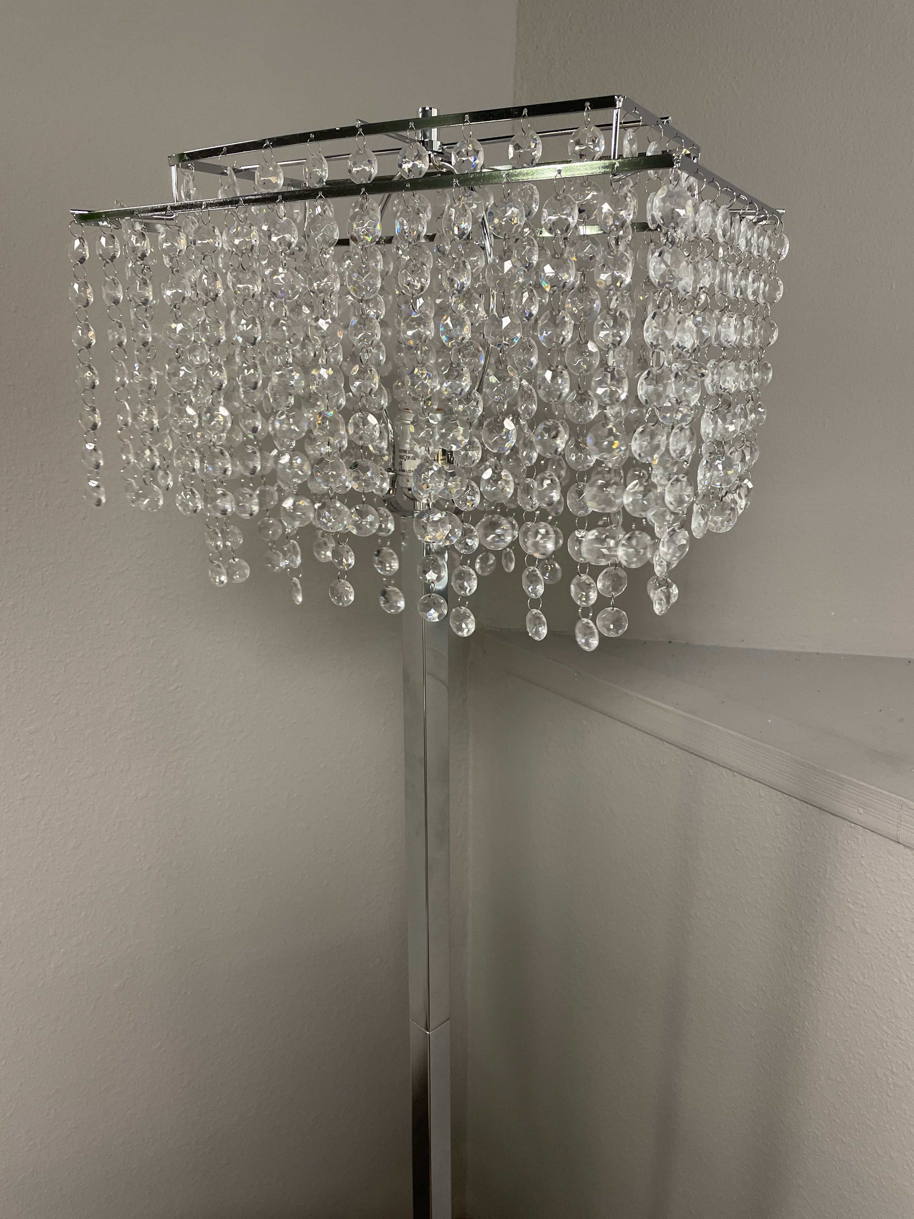 Kit Crystal & Chrome Floor Lamp