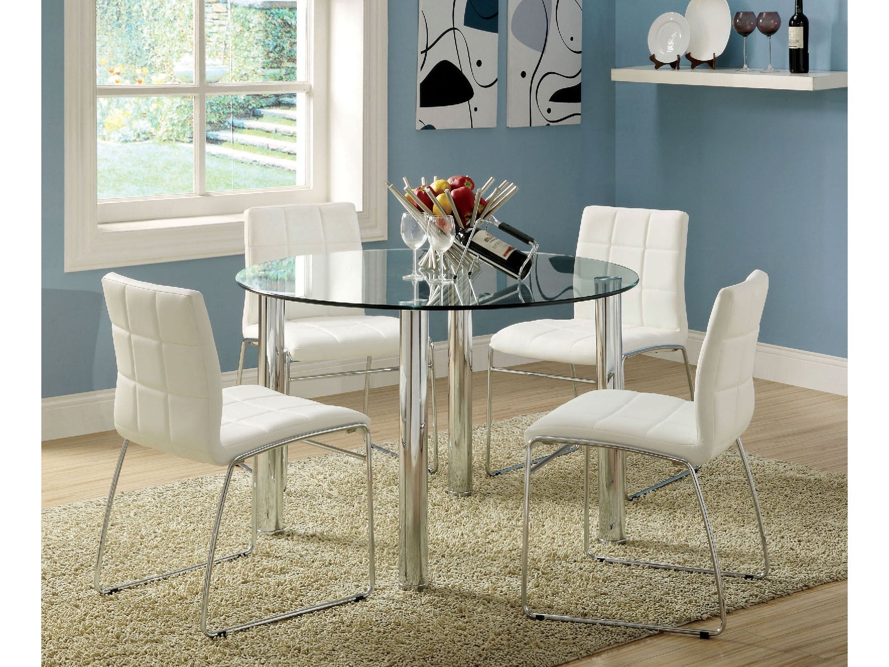 Kona Chrome 5 Pc. Round Dining Room Set