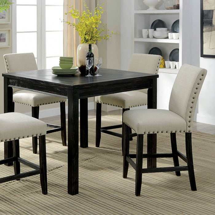Kristie Antique Black Counter Height Dining Set / 5pc