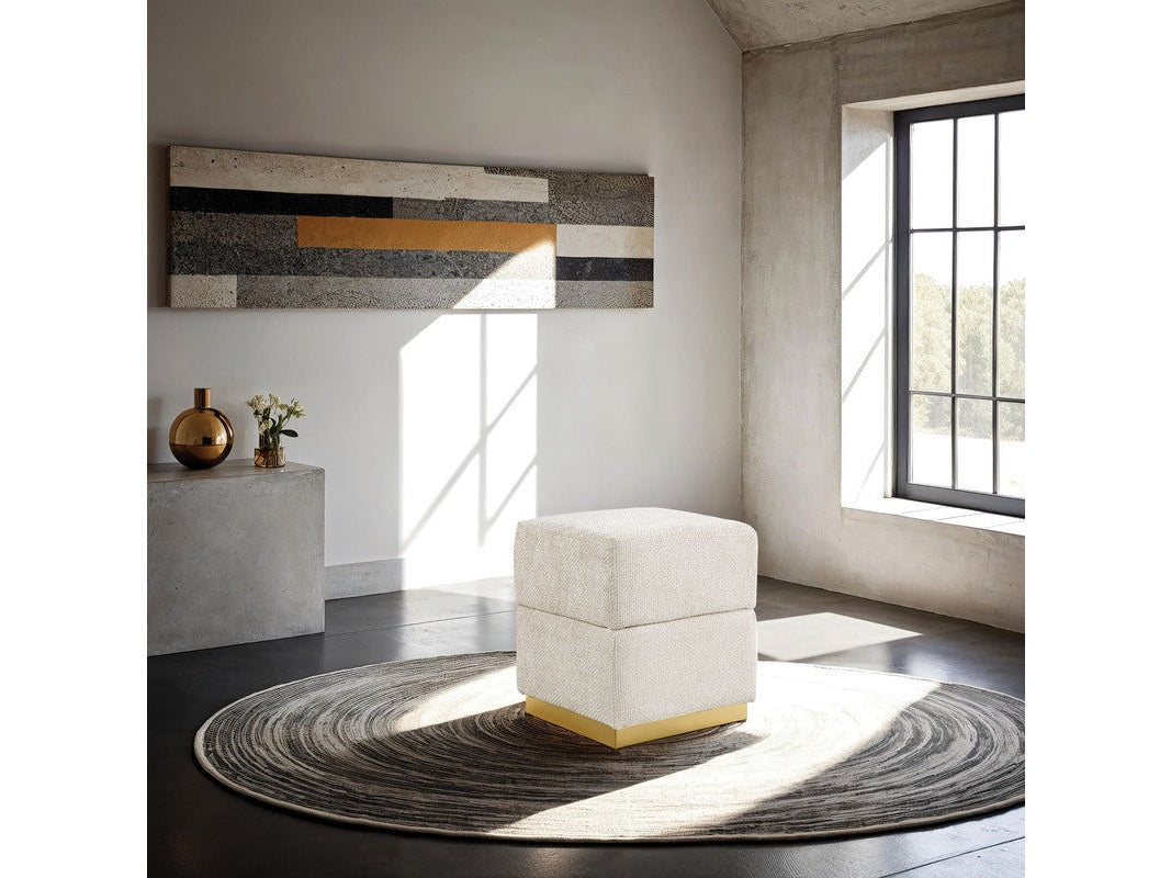 Krysten Beige Storage Stool