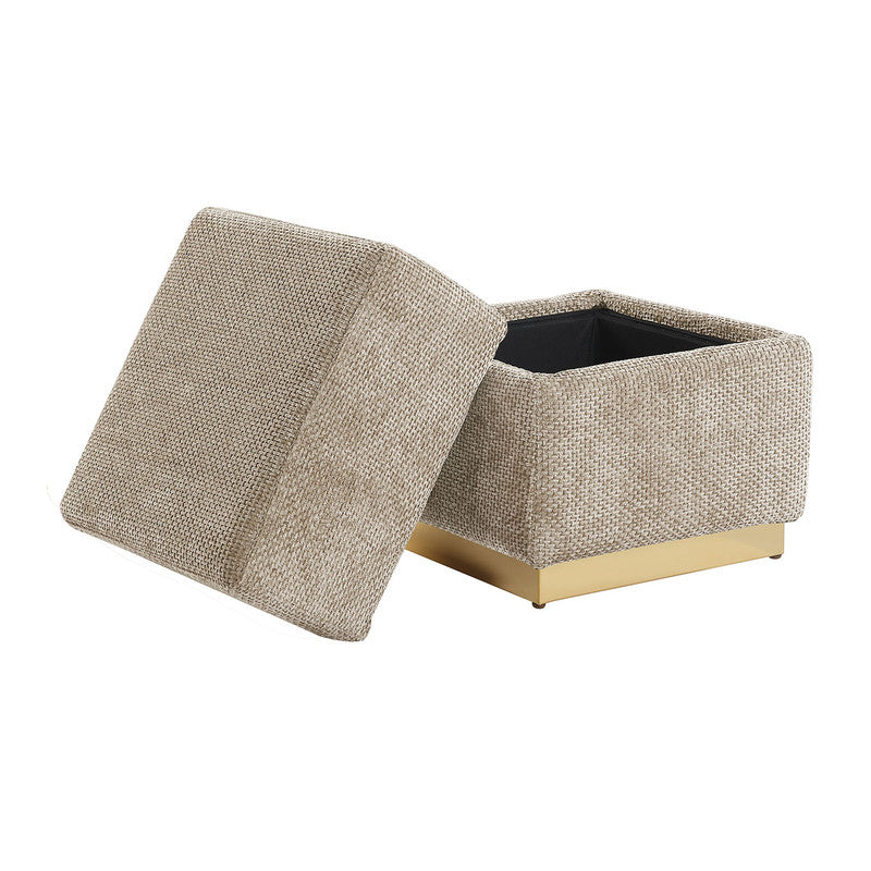 Krysten Silver Gray Storage Stool