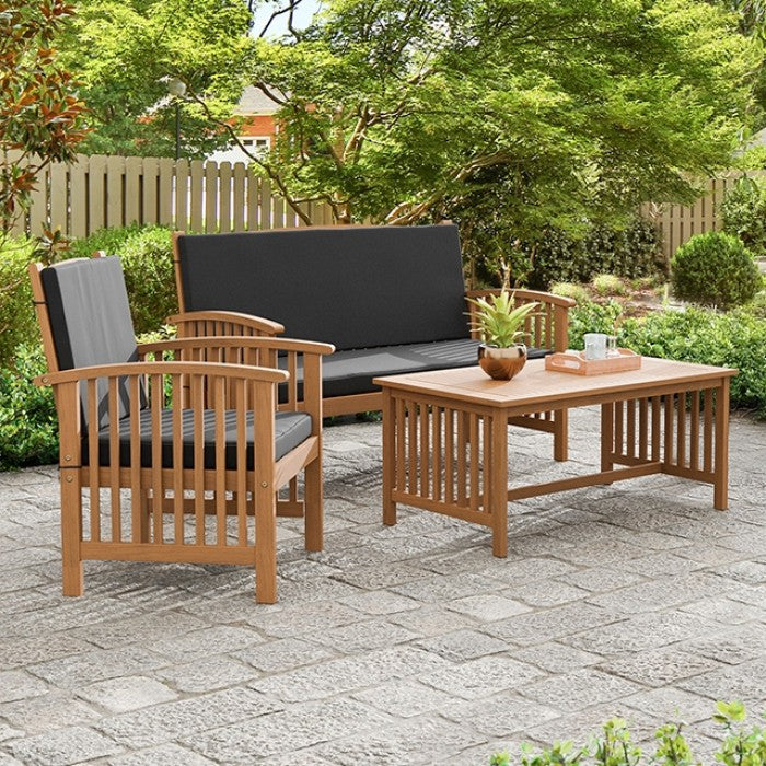 Kyushu Black/Natural 3 Piece Patio Set