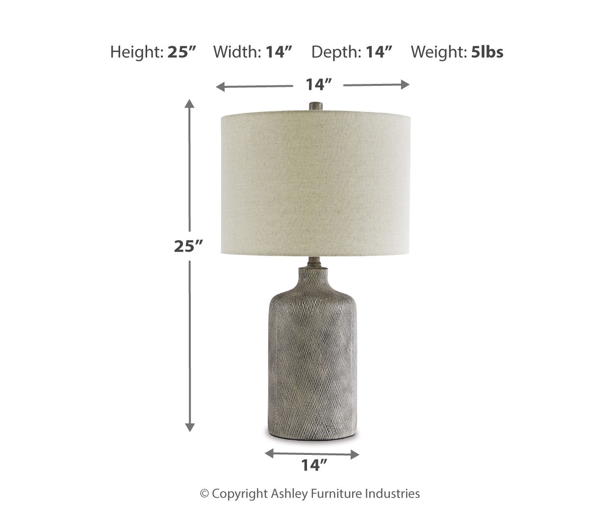 Linus Ceramic Table Lamp (1/CN)