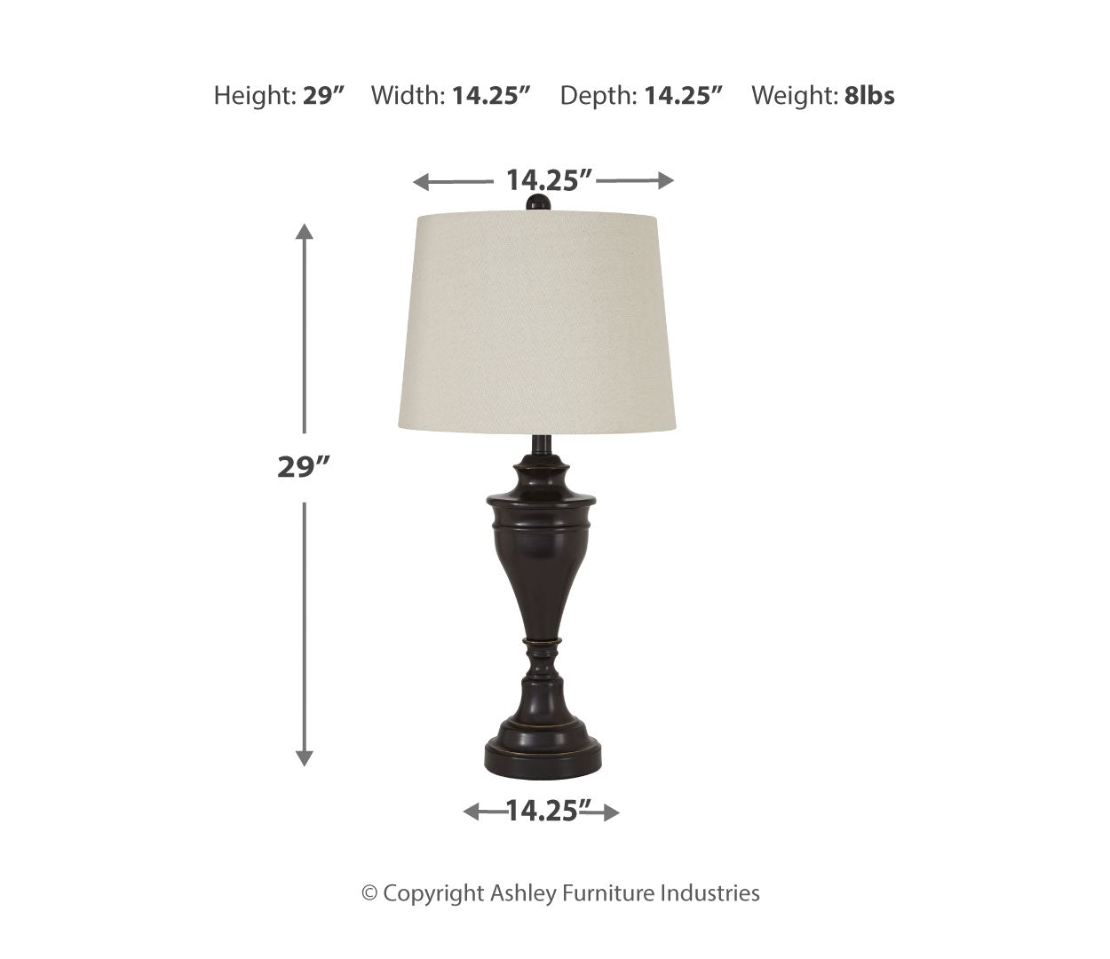 Darlita Metal Table Lamp (2/CN)