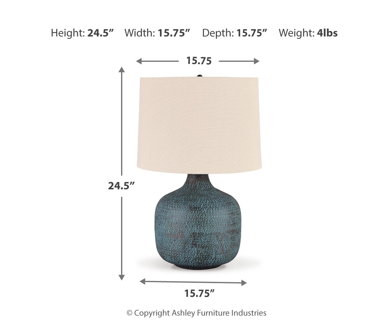 Malthace Metal Table Lamp (1/CN)