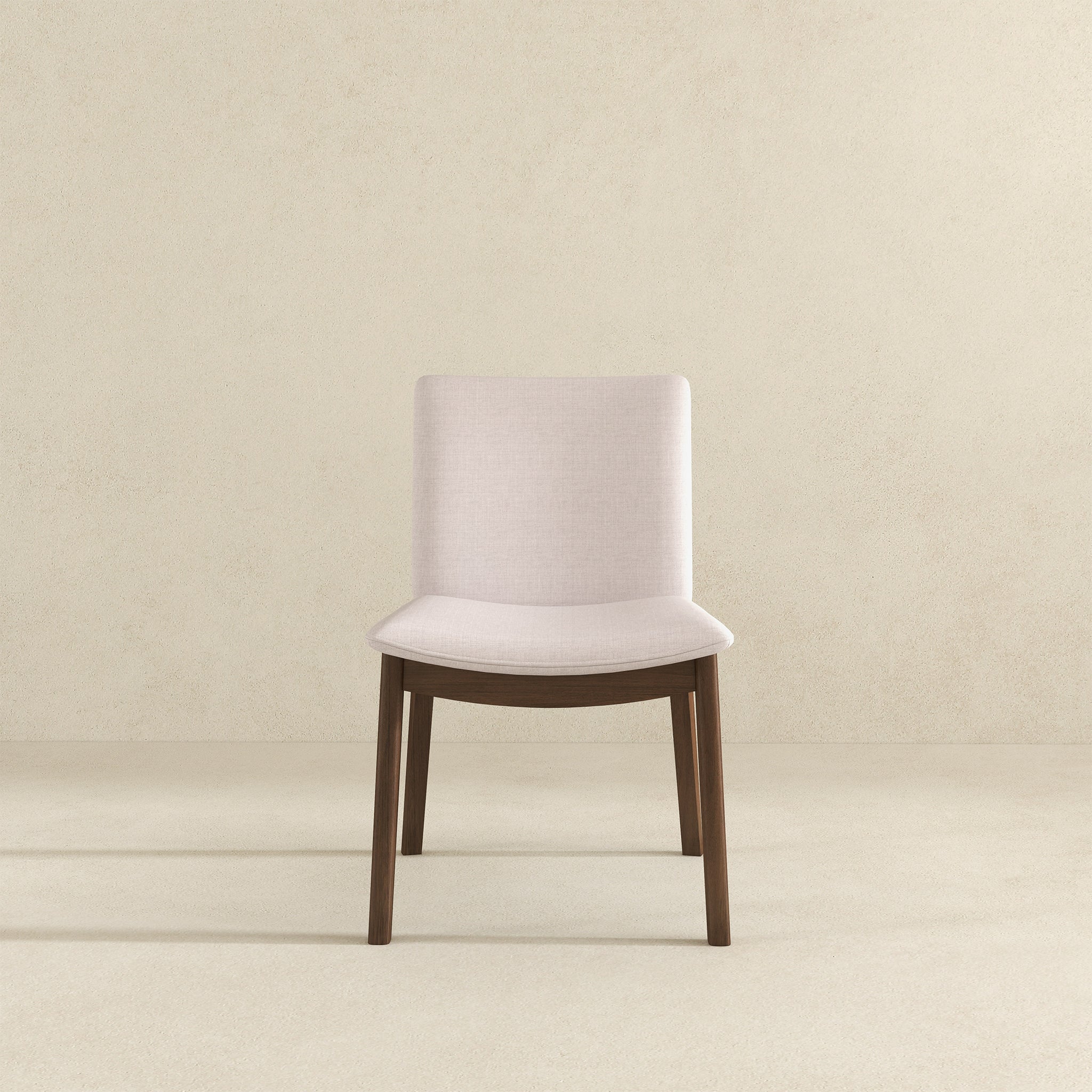 Laura  Beige Linen Solid Wood Dining Chair (Set Of 2)