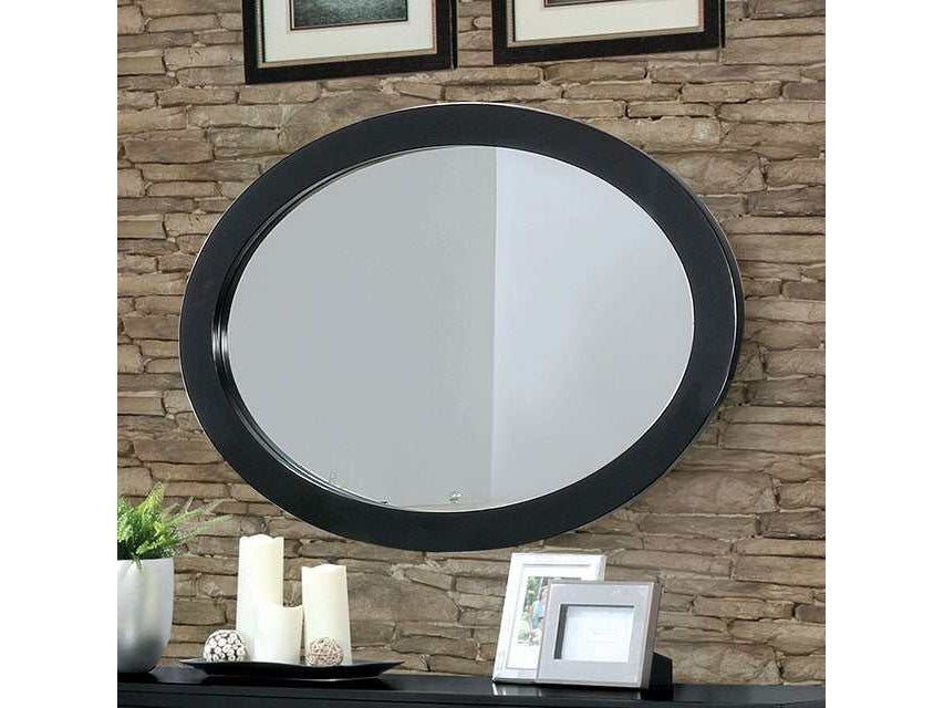 Lennart Black Oval Mirror