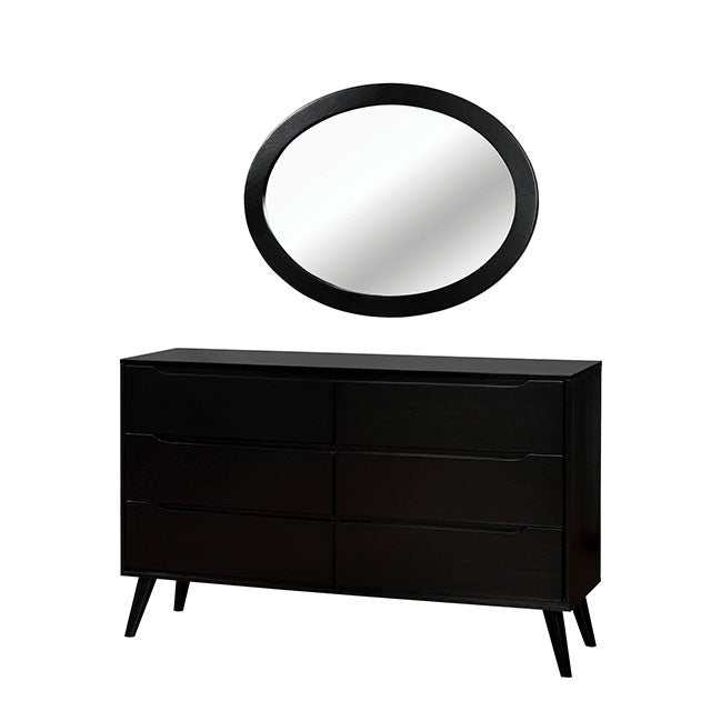 Lennart Black Oval Mirror