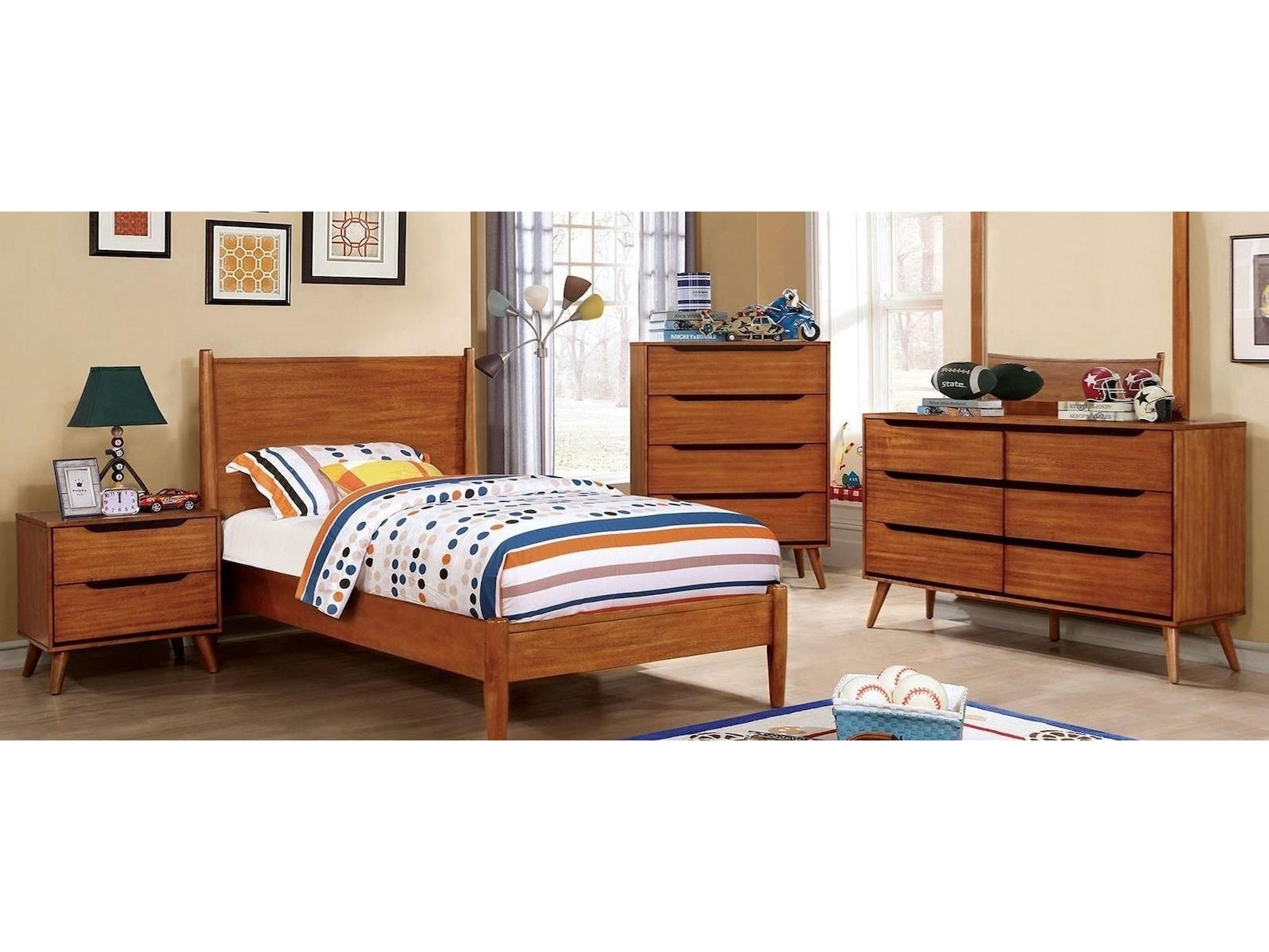 Lennart Oak 4 Pc. Twin Bedroom Set