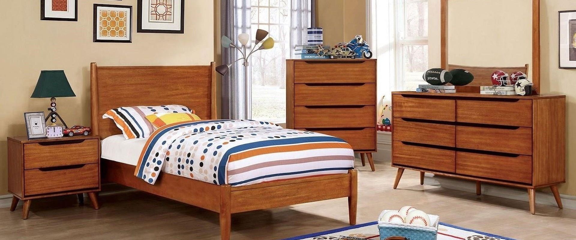 Lennart Oak 4 Pc. Twin Bedroom Set
