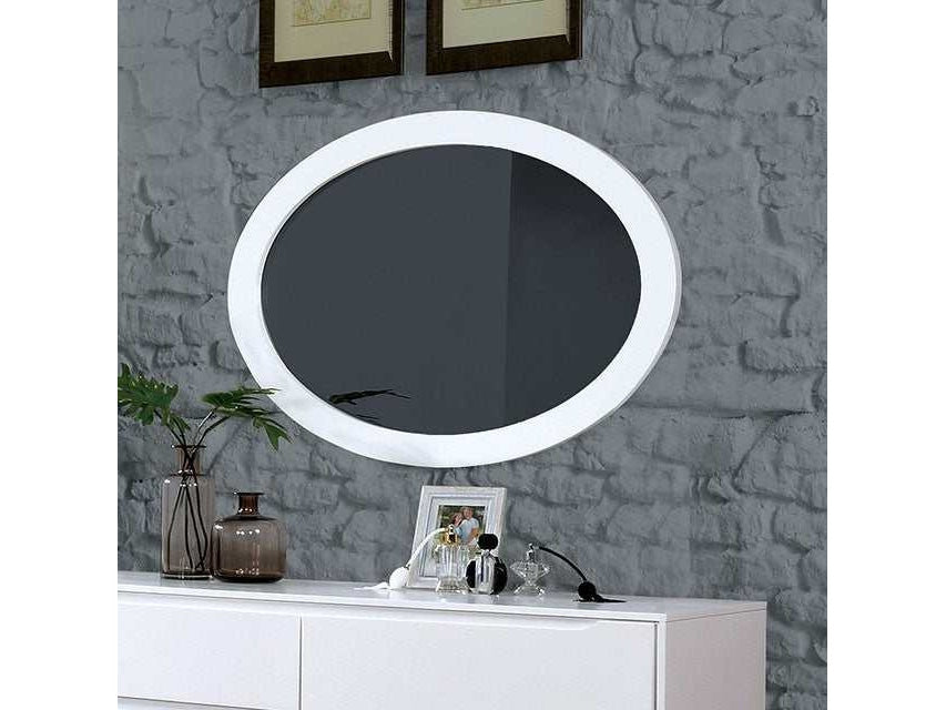 Lennart White Oval Mirror