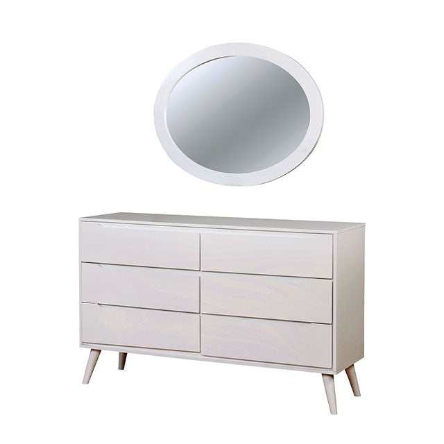 Lennart White Oval Mirror