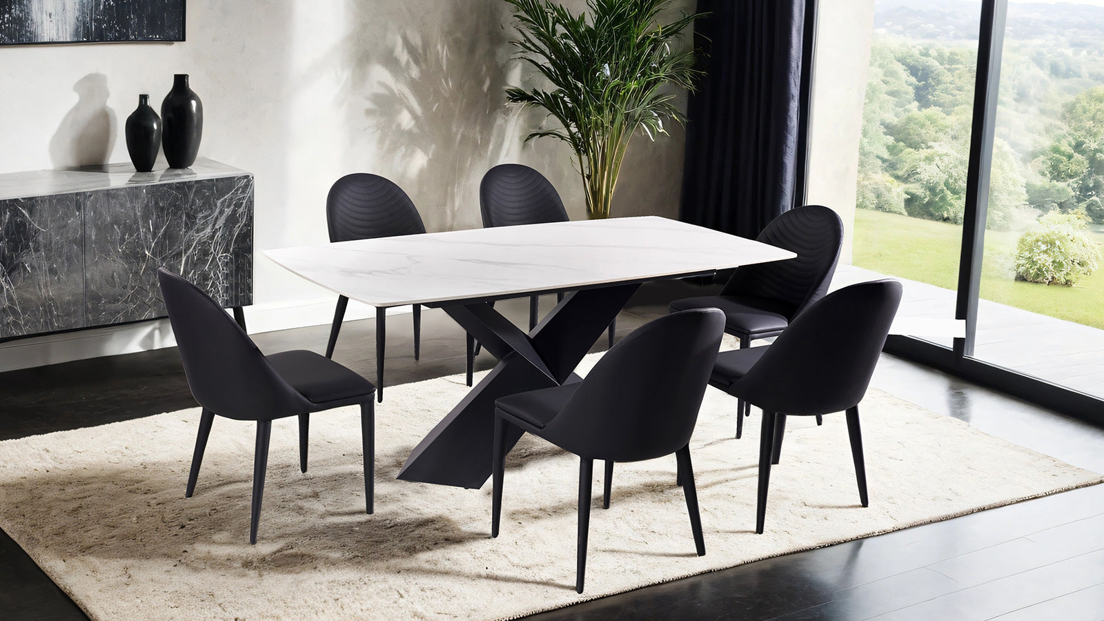 Lenvik Black/White Side Chair (Set of 2)