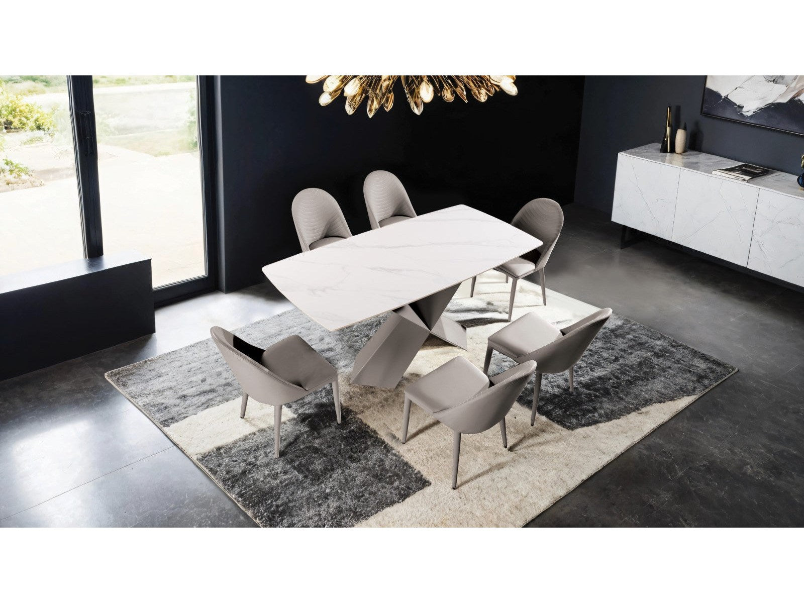 Lenvik Brown 7 Piece Dining Set