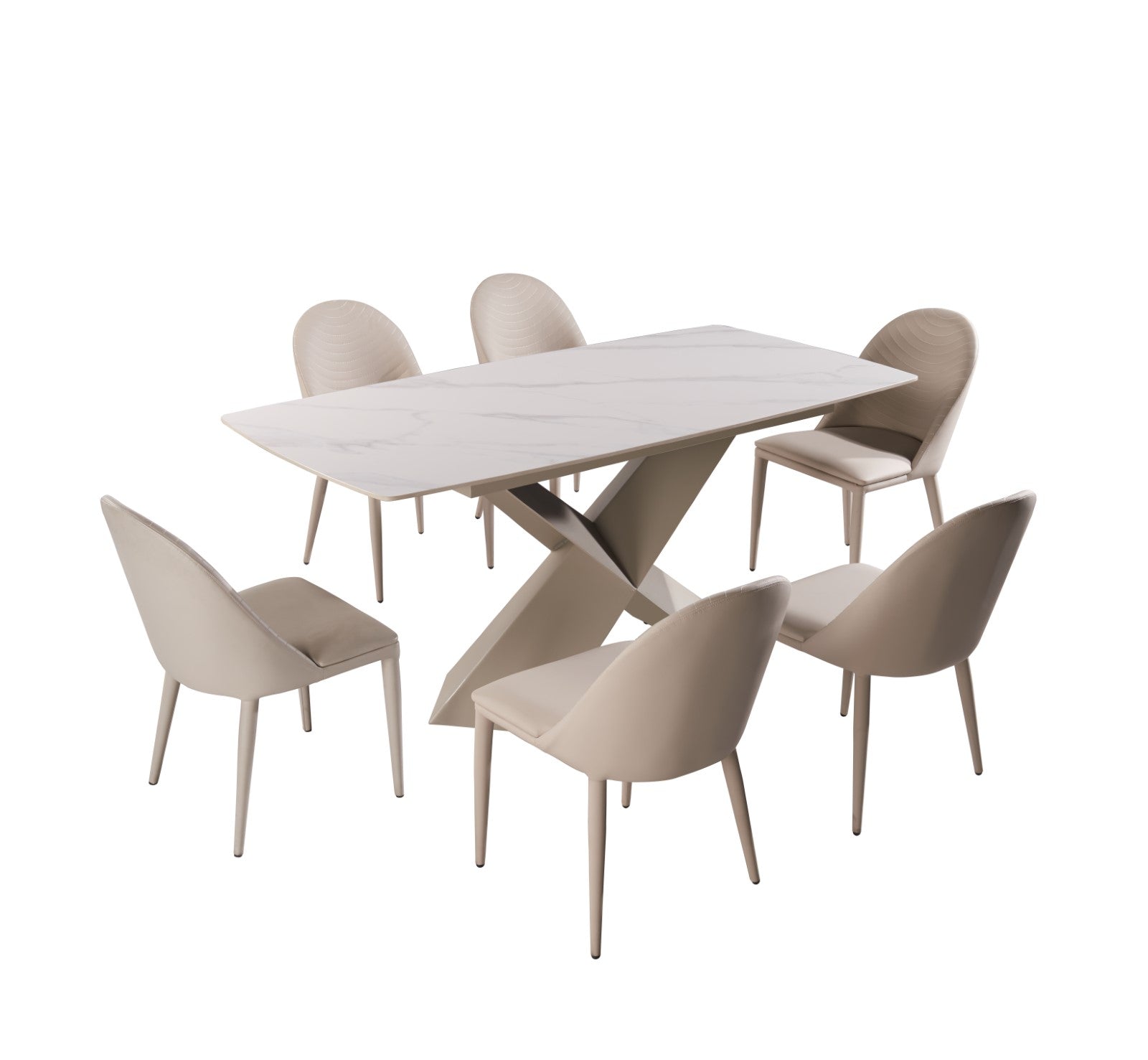 Lenvik Brown 7 Piece Dining Set