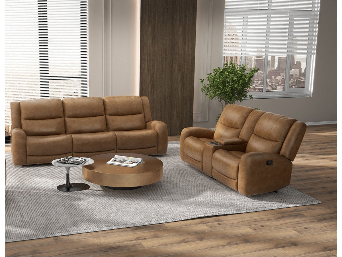 Leolinus Brown Leather Sofa & Loveseat