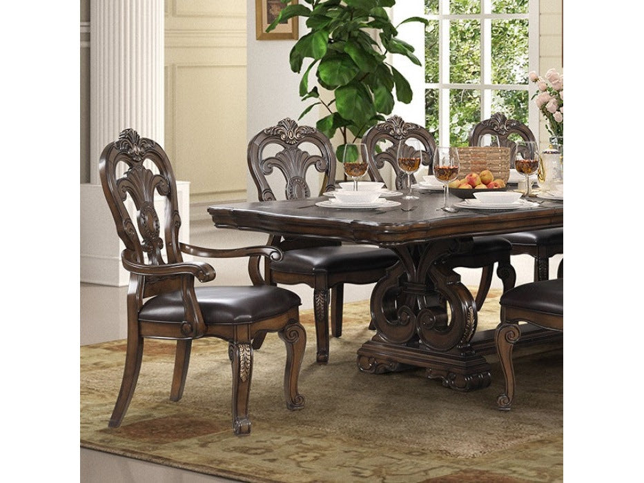 Leovanni Dark Brown 7 Piece Dining Set
