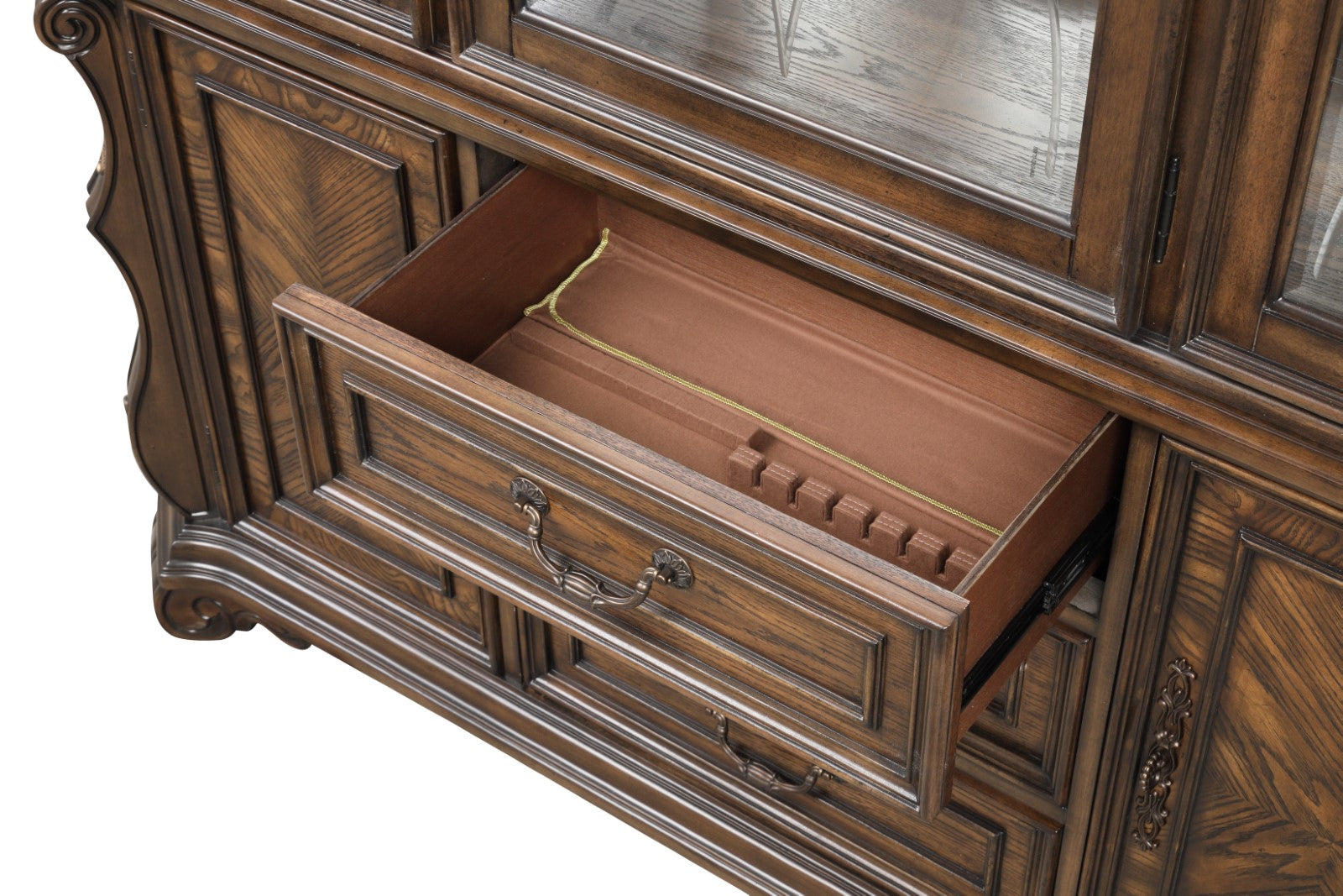 Leovanni Dark Brown Hutch Buffet