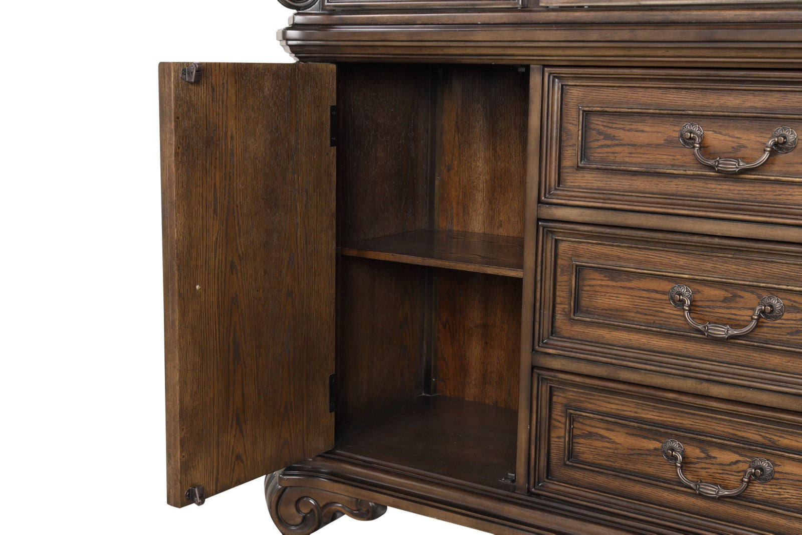 Leovanni Dark Brown Hutch Buffet