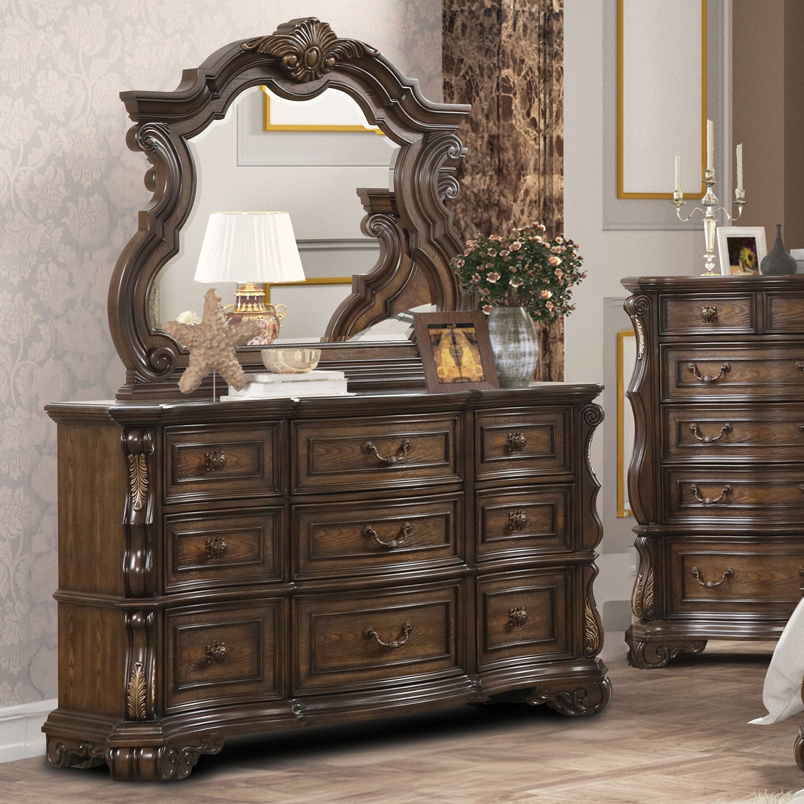 Leovanni Dark Brown Mirror