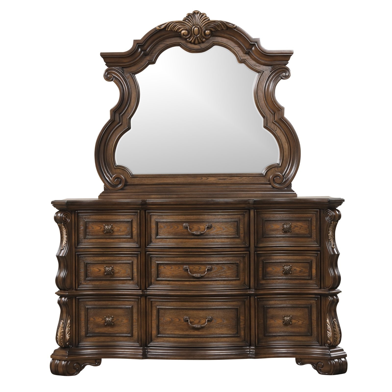 Leovanni Dark Brown Queen Full 4 Piece Bedroom Set