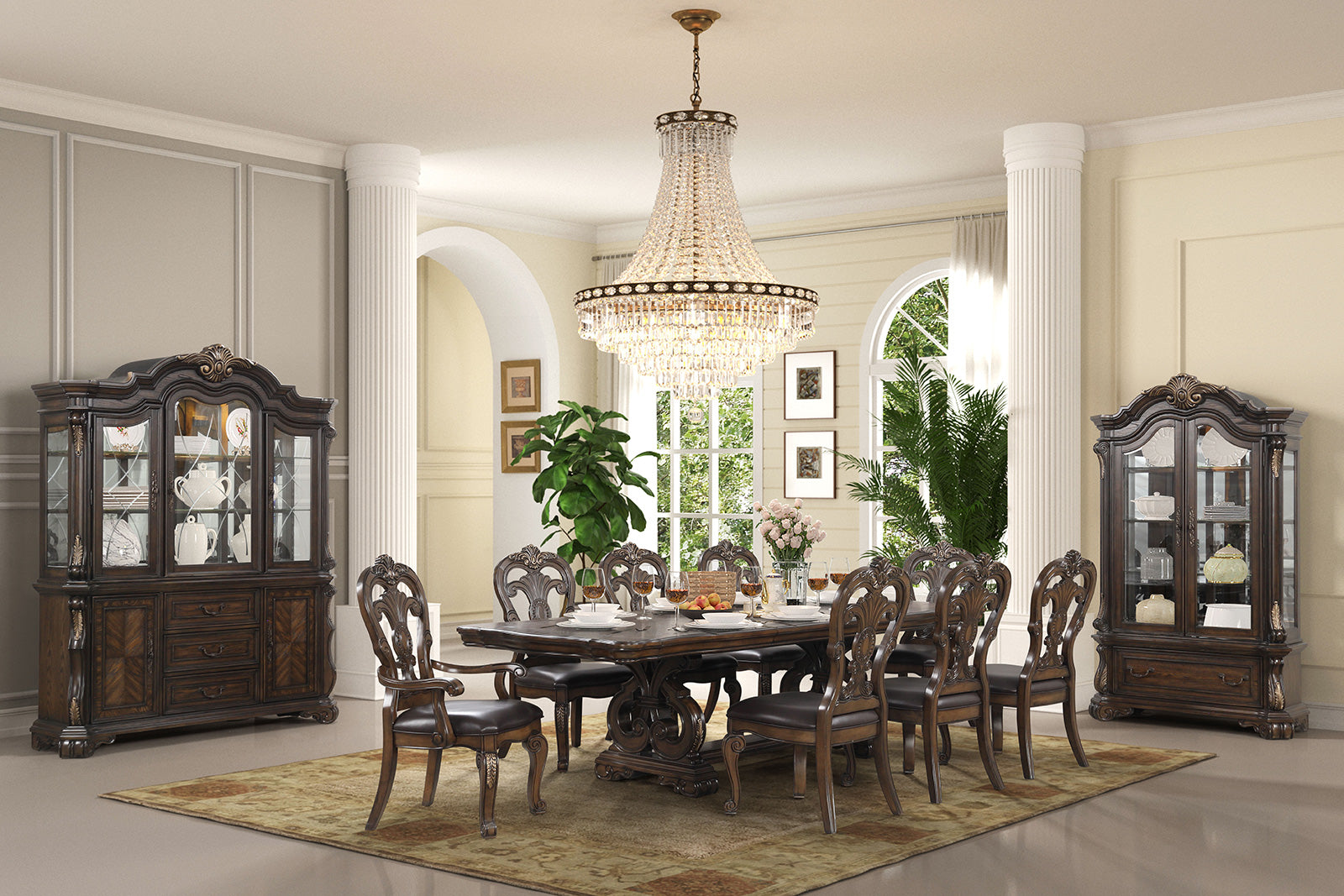 Leovanni Dark Brown  Side Chair (Set of 2)