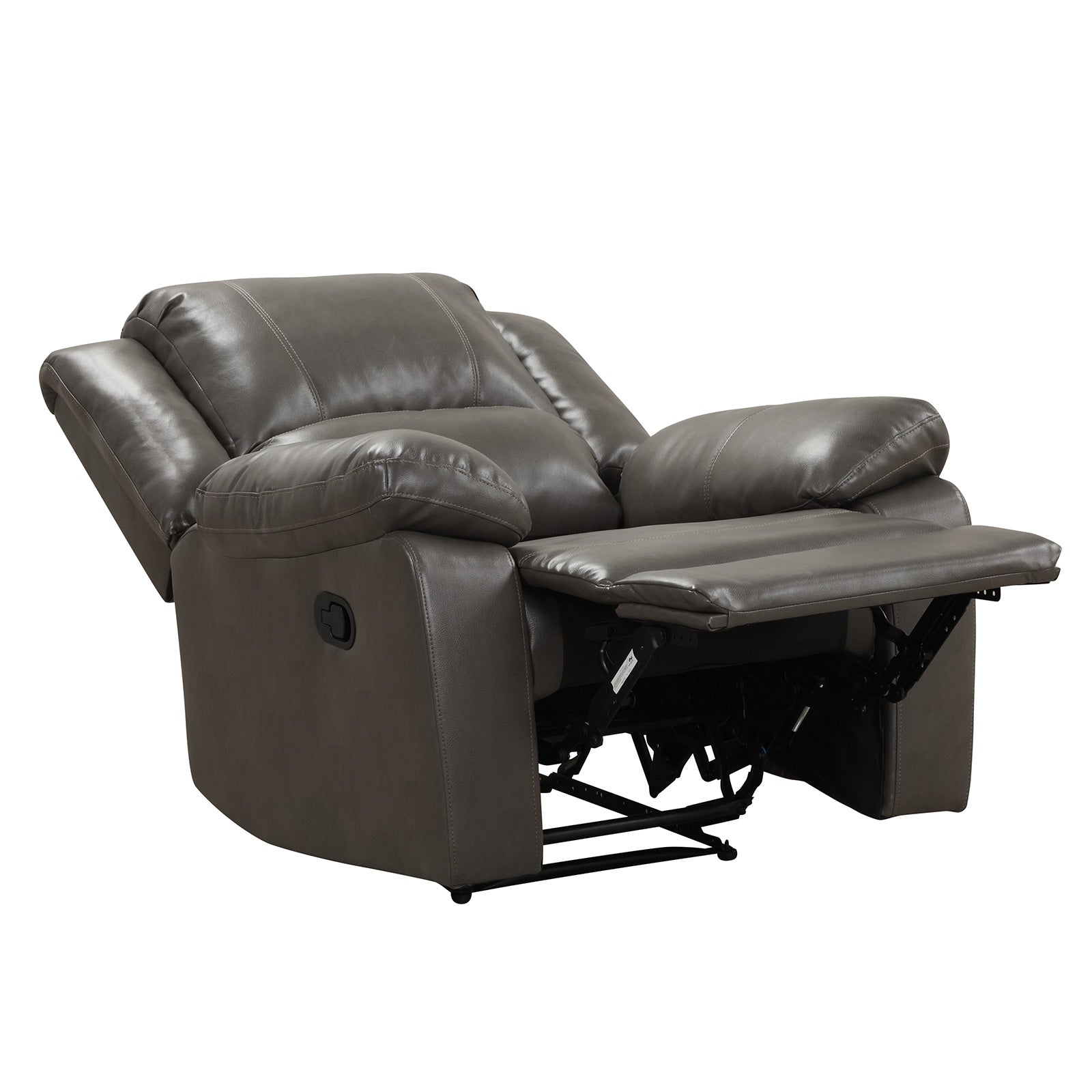 Letha Gray PU Leather Glider Recliner