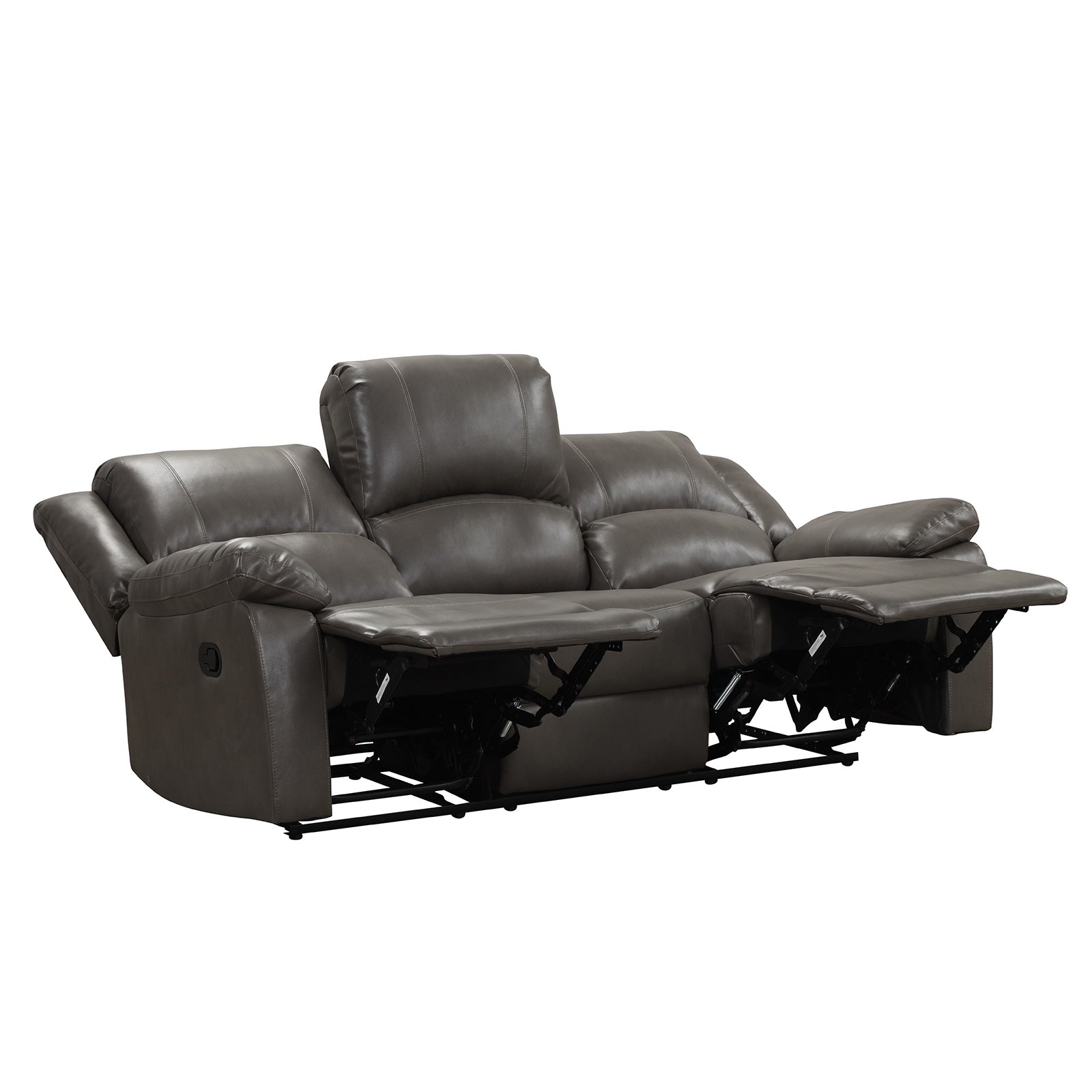 Letha Gray PU Leather Sofa & Loveseat
