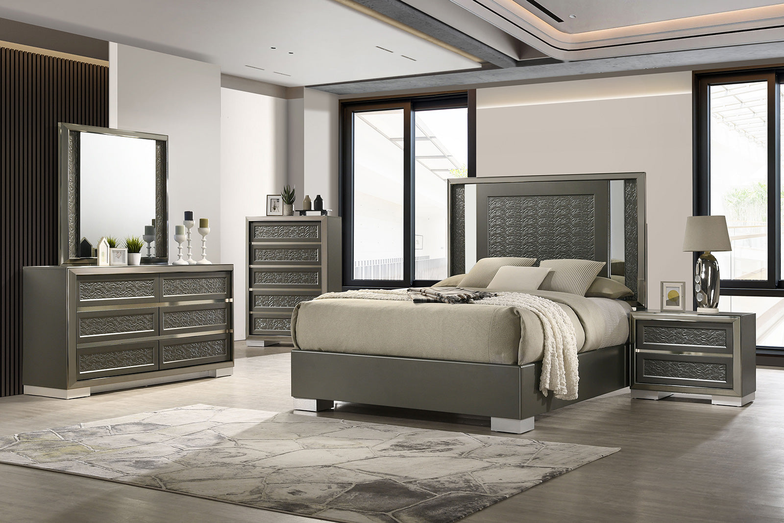 Leyland Dark Gray Queen Bed