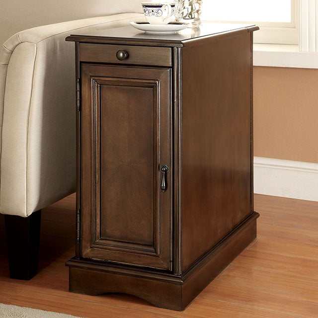 Lilith Gray Side Table w/ USB