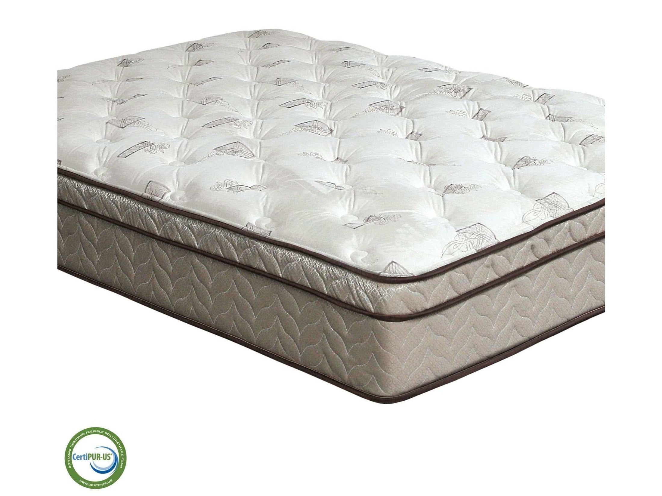 Lilium White/Brown 13" Euro Pillow Top Eastern King Mattress