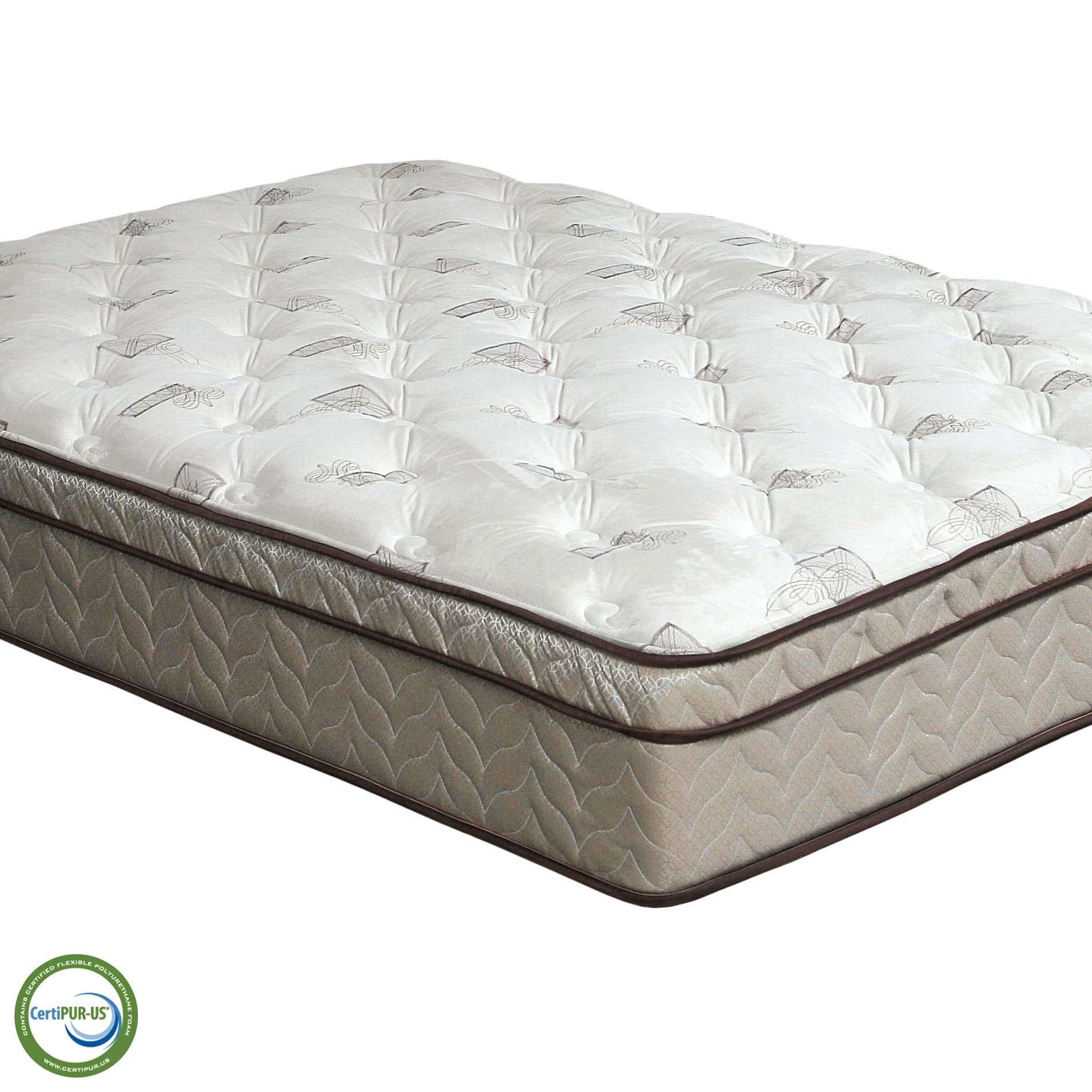Lilium White/Brown 13" Euro Queen Pillow Top