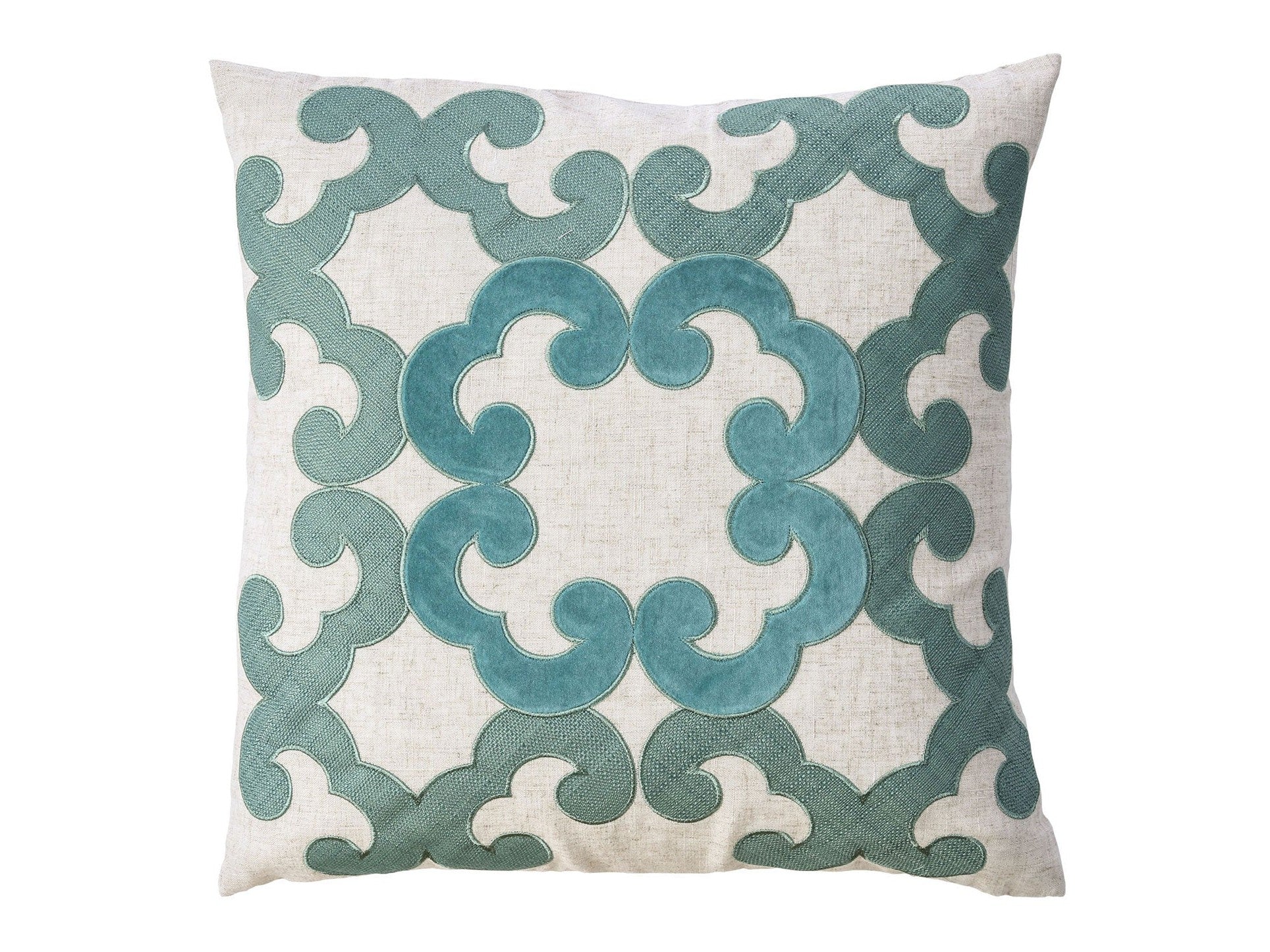 Lily Beige/Teal Pillow (Set of 2)