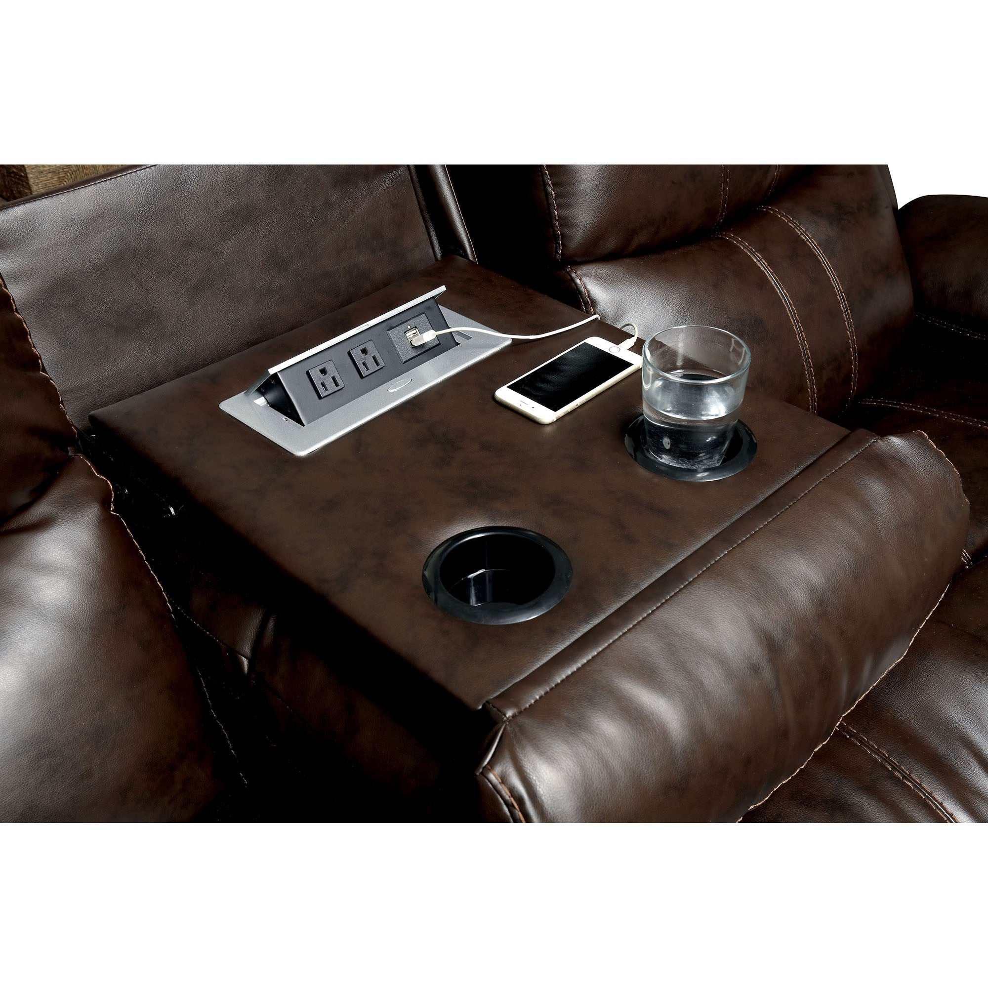 Listowel Brown Loveseat
