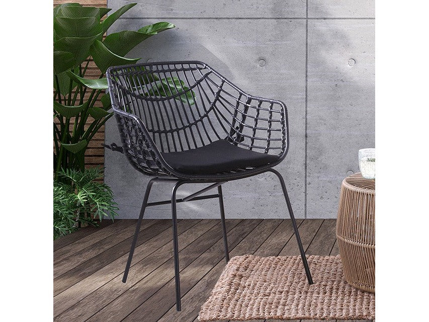 Livana Black Patio Chair (Set of 2)