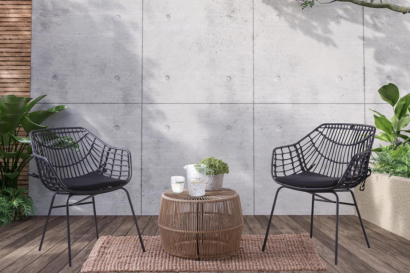 Livana Black Patio Chair (Set of 2)