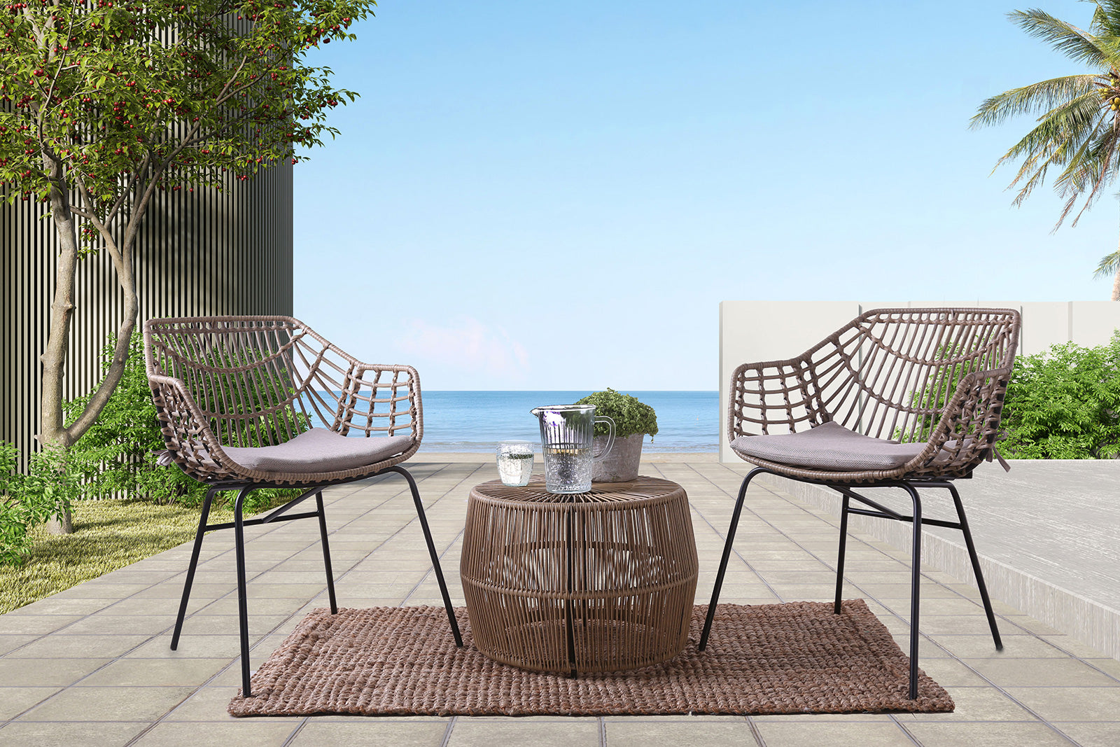 Livana Natural Patio Chair (Set of 2)
