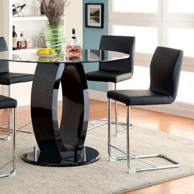 Lodia Black Round Counter Height Table